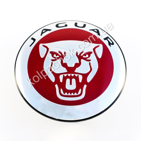 Ковпачок на диски Jaguar C2D32292/8W93-1A096-AE червоний лого (58мм)