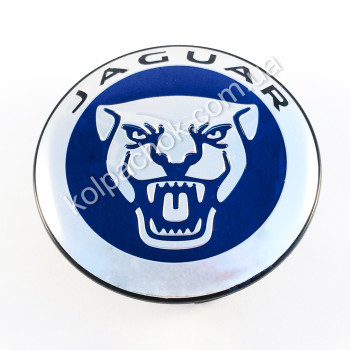 Колпачок на диски Jaguar C2D32292 / 8W93-1A096-AE синий лого (58мм)