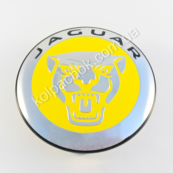 Колпачок на диски Jaguar C2D32292 / 8W93-1A096-AE желтый лого (58мм)