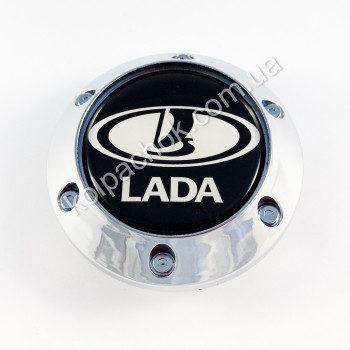Ковпачок на диски Lada конус/болти/чорний лого (56-64мм)