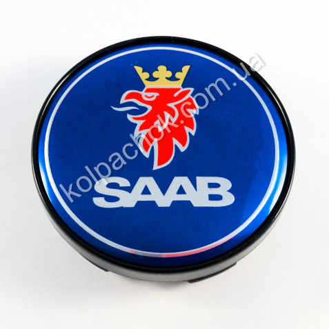 Ковпачок на диски SAAB чорний кант (60мм)
