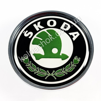 Ковпачок на диски Skoda зел. лого (53-60мм) Ковпачок на диски Skoda зел. лого (53-60мм)
