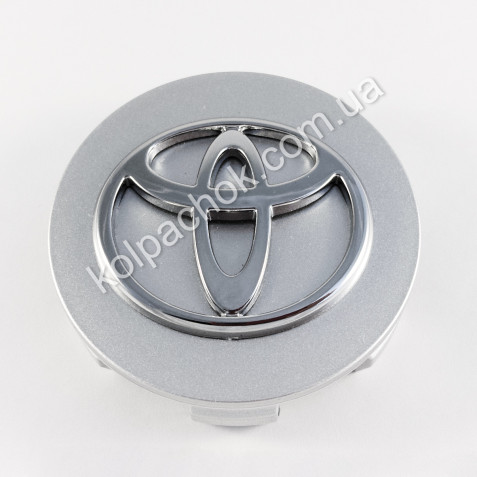 Колпачок на диски Toyota серебро/хром лого (60мм)
