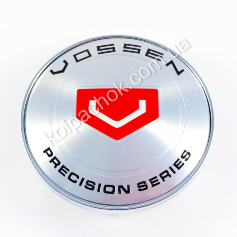Колпачок на диски Vossen серебро/красный лого (56-60мм)