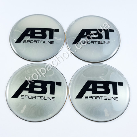 Наклейки для ковпачків на диски ABT хром (65мм)