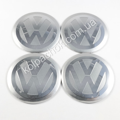 Наклейки для ковпачків на диски VolksWagen сірі (65мм)