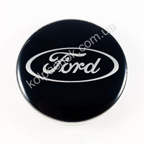 Колпачок на диски Ford черный/хром лого 1329570 (69мм)