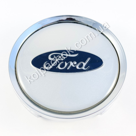 Колпачок на диски Ford серебро/синий лого (74мм)