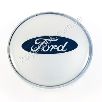 Колпачок на диски Ford серебро/синий лого (56-69мм)