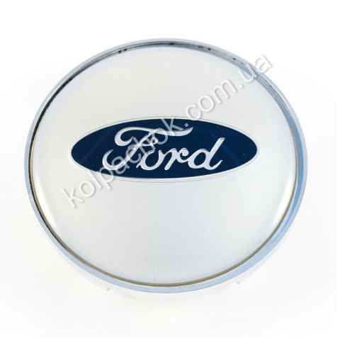 Ковпачок на диски Ford срібло/синій лого (65-68мм)