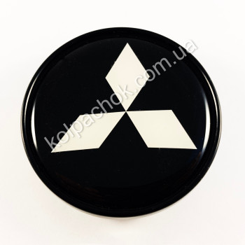 Ковпачок на диски Mitsubishi білий лого (48-53мм)