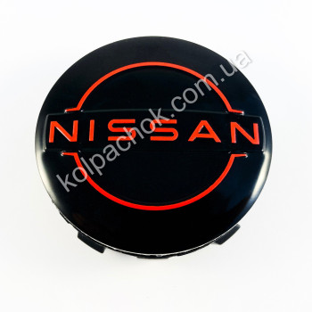 Колпачок на диски Nissan черный/красный лого (56мм) Колпачок на диски Nissan черный/красный лого (56мм)