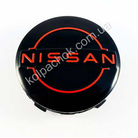 Колпачок на диски Nissan черный/красный лого (56мм)