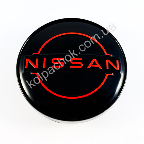 Колпачок на диски Nissan черный/красный лого (60мм)