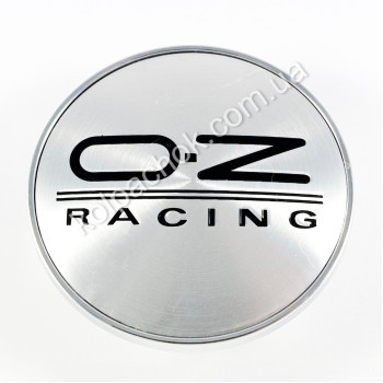 Ковпачок на диски OZ Racing срібло/чорний лого (62-68мм)
