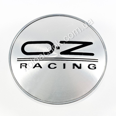 Ковпачок на диски OZ Racing срібло/чорний лого (65-68мм)