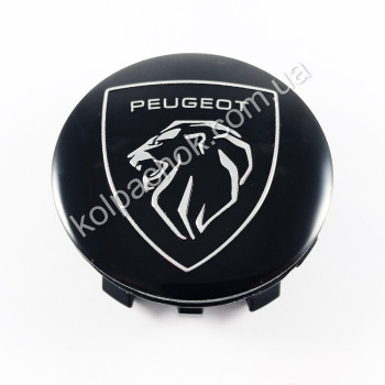 Колпачок на диски Peugeot черный/хром лого нов. обр. (56мм) Колпачок на диски Peugeot черный/хром лого нов. обр. (56мм)