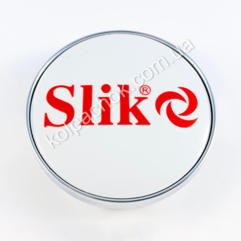 Колпачок на диски Slik белый/красный лого (60мм) Колпачок на диски Slik белый/красный лого (60мм)