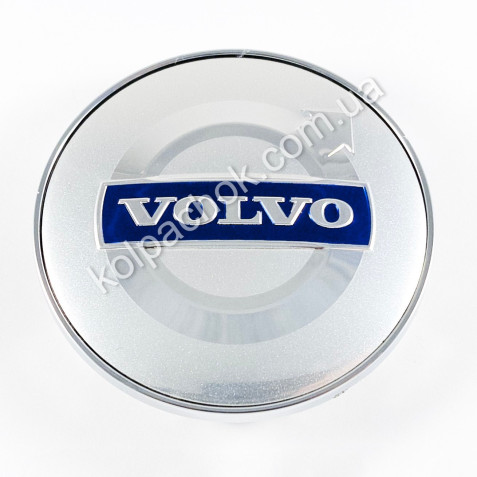 Ковпачок на диски Volvo срібло/хром лого (62-68мм)