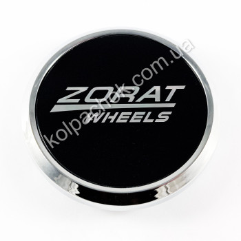 Колпачок на диски Zorat Wheels хром/черный лого 459K67 (58-67мм)