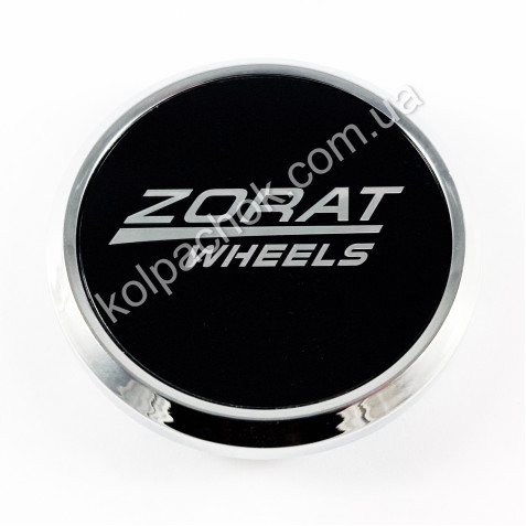 Ковпачок на диски Zorat Wheels хром/чорний лого 459K67 (58-67мм)