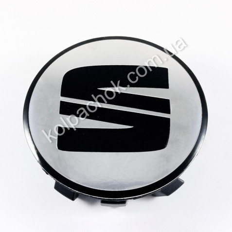 Ковпачок Seat хром/чорний лого для BMW дисків 36136850834 (56мм)