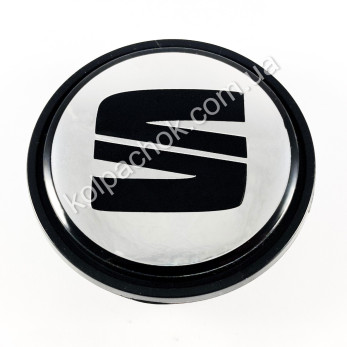 Колпачок Seat хром/черный лого на диски Volkswagen 3B7601171 (65мм) Колпачок Seat хром/черный лого на диски Volkswagen 3B7601171 (65мм)