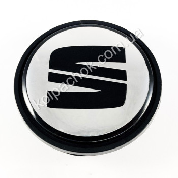 Ковпачок Seat хром/чорний логотип на диски Volkswagen 3B7601171 (65мм) Ковпачок Seat хром/чорний логотип на диски Volkswagen 3B7601171 (65мм)