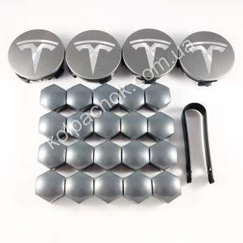Набір ковпачків на диски Tesla графіт Набір ковпачків на диски Tesla графіт