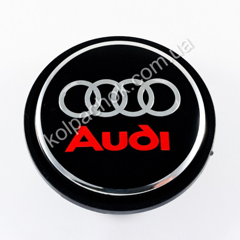 Колпачок Audi  на диски Volkswagen 3B7601171 красный лого (65мм)