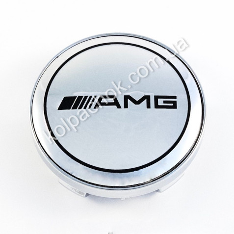 Колпачок на диски AMG серебо/черный лого (60мм)