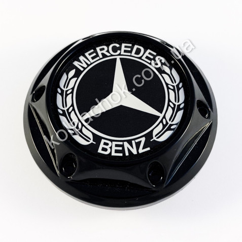 Колпачок на диски Mercedes-Benz черный конус/болты (62-67мм)