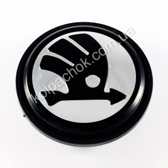 Колпачок Skoda на диски Volkswagen хром/черный лого 3B7601171 (65мм) Колпачок Skoda на диски Volkswagen хром/черный лого 3B7601171 (65мм)