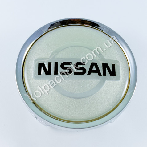 Колпачок на диски Nissan серебро/черный лого (74мм)