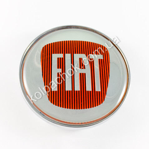 Ковпачок на диски Fiat срібло/червоний лого (62-68мм)