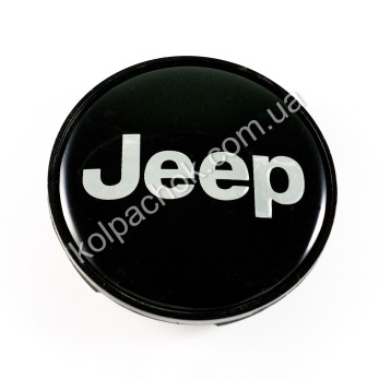 Колпачок на диски Jeep черный/хром лого (62-68мм) Колпачок на диски Jeep черный/хром лого (62-68мм)