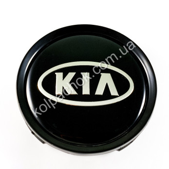 Колпачок на диски KIA черный/хром лого (74мм) Колпачок на диски KIA черный/хром лого (74мм)