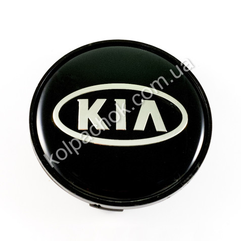 Ковпачок на диски KIA чорний/хром лого (65-68мм)