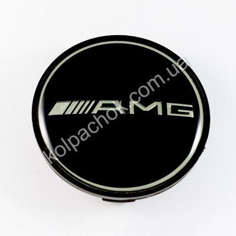 Ковпачок на диски AMG чорний/хром лого (65-68мм)
