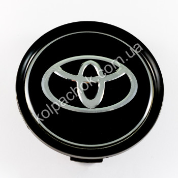 Ковпачок на диски Toyota чорний/хром лого (74мм) Ковпачок на диски Toyota чорний/хром лого (74мм)