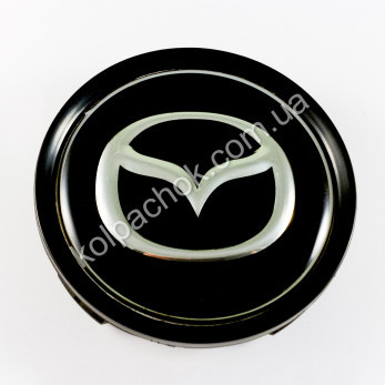 Колпачок на диски Mazda черный/хром лого (74мм) Колпачок на диски Mazda черный/хром лого (74мм)