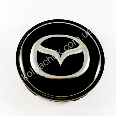 Колпачок на диски Mazda черный/хром лого (56-69мм)
