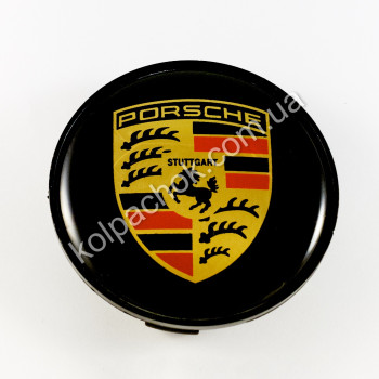 Колпачок на диски Porsche черный/цветной лого (62-68мм)
