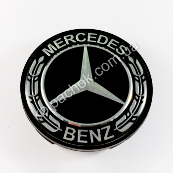 Колпачок на диски Mercedes-Benz нов. обр. черный (65-68мм) Колпачок на диски Mercedes-Benz нов. обр. черный (65-68мм)