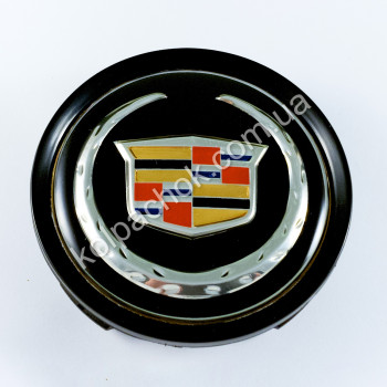 Ковпачок на диски Cadillac чорний/хром лого (74мм)