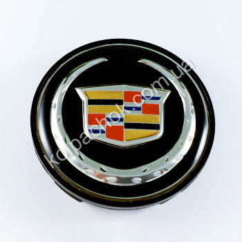 Ковпачок на диски Cadillac чорний/хром лого (65-68мм)