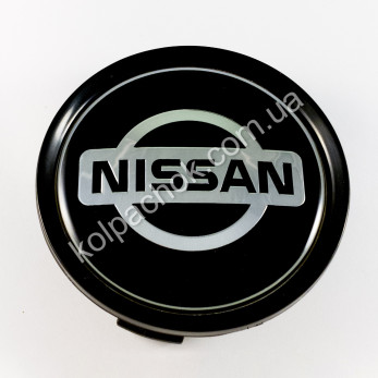 Колпачок на диски Nissan черный/хром лого (74мм) Колпачок на диски Nissan черный/хром лого (74мм)