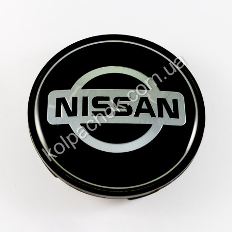Колпачок на диски Nissan черный/хром лого (62-68мм)