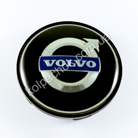 Колпачок на диски Volvo черный/хром лого (62-68мм)