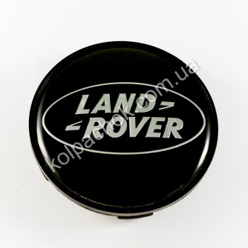 Ковпачок на диски Land Rover чорний/хром лого (65-68мм)